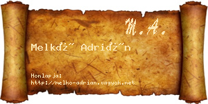 Melkó Adrián névjegykártya