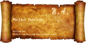 Melkó Adrián névjegykártya